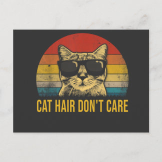 Cartão Postal Funny Cat Hair Don't Care for Cat Lovers