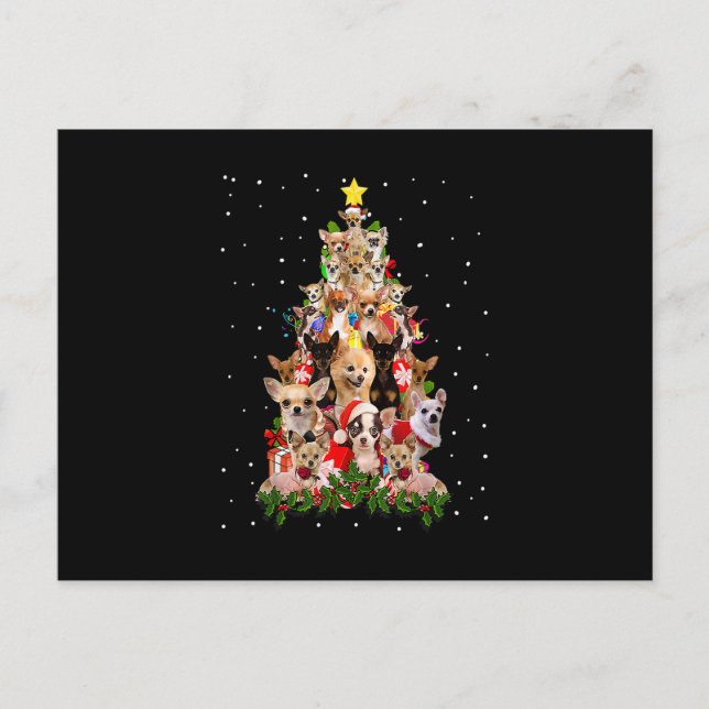 Cartão Postal Funny Chihuahua Christmas Tree Xmas For Chihuahua (Frente)