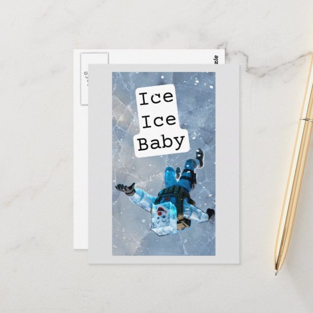 Cartão Postal Funny clown icecube falling on ice  postcard (Frente/Verso In Situ)