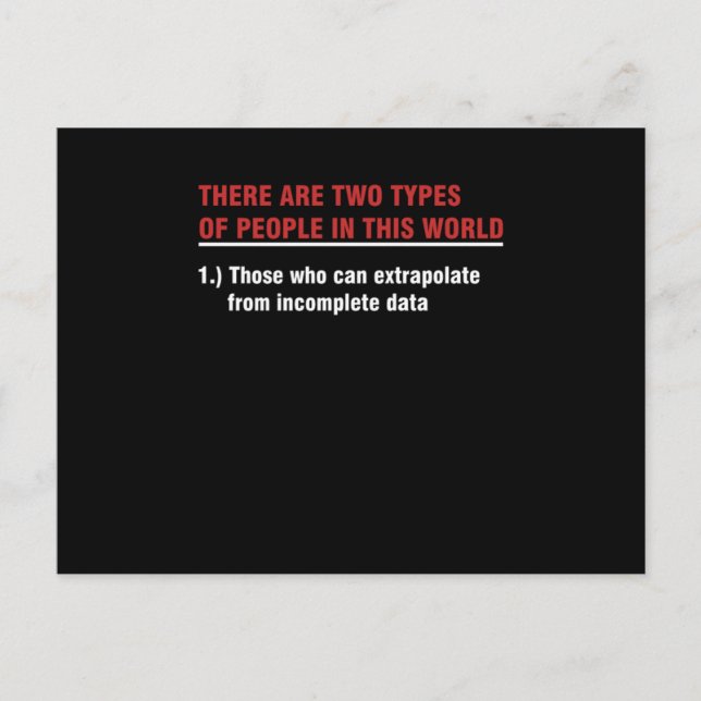 Cartão Postal Funny Data Analyst Data Analysis Statistician Data (Frente)