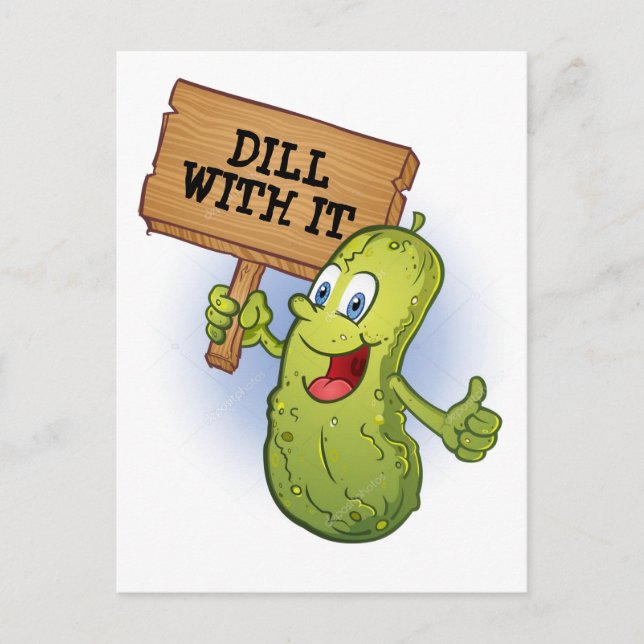 Cartão Postal Funny Dill Pickle Pun (Frente)