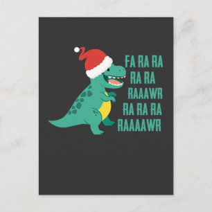 Cartão Postal Funny Dinosaur Fa Ra Rawr Rawr natal TR xmas