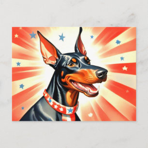 Cartão Postal Funny Doberman Pinscher