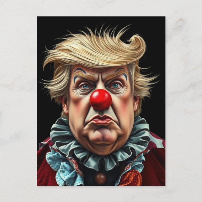 Cartão Postal Funny Donald Trump Clown (Frente)