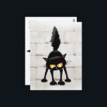 Cartão Postal Funny Fierce Black Cat Cartoon<br><div class="desc">Funny Fierce Black Cat Cartoon Character looking menacing. Original Vector Art Design © BluedarkArt TheChameleonArt.</div>