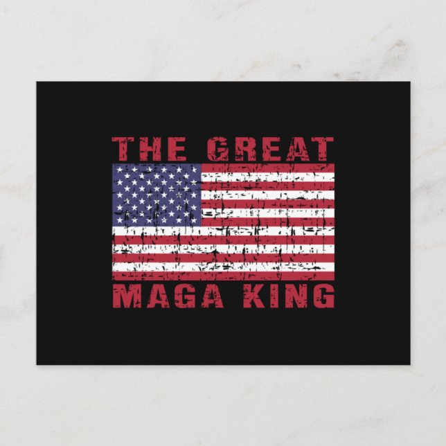 Cartão Postal Funny MAGA King Trump Supporter (Frente)
