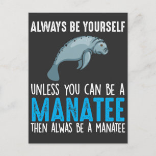 Cartão Postal Funny Manatee Cute Sea Animal Biólogo