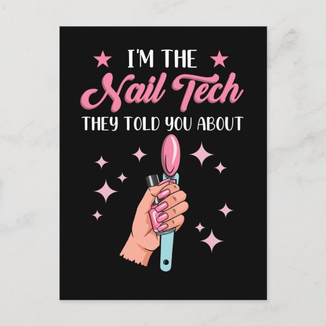 Cartão Postal Funny Nail Tech Emlpoyee Manicure Coworker (Frente)