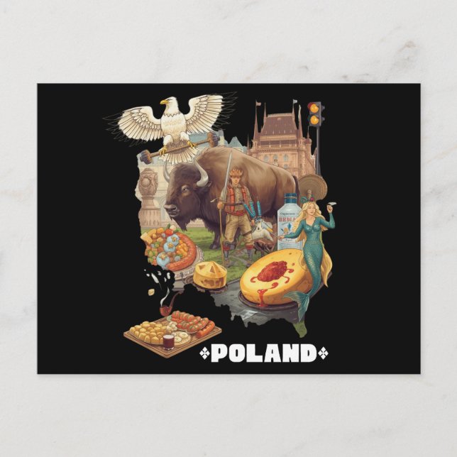 Cartão Postal Funny Poland Stereotype Overload (Frente)