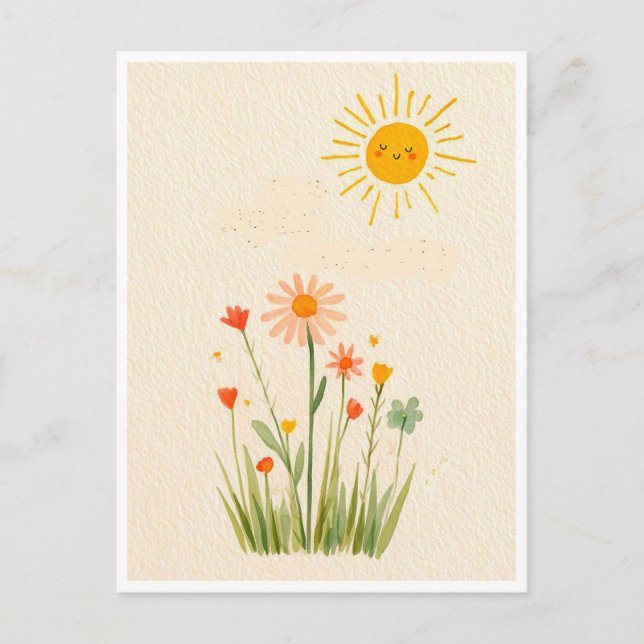 Cartão Postal Funny postcard. Summer day (Frente)