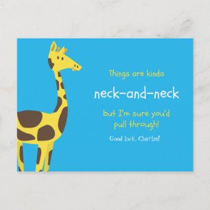 Cartão Postal Funny Pun Blue Giraffe
