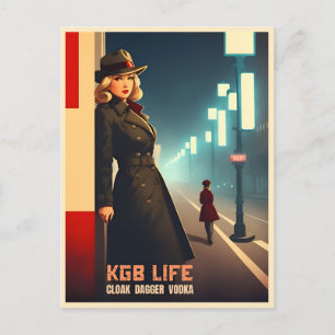 Cartão Postal Funny Retro Guerra Fria USSR KGB Humor soviético