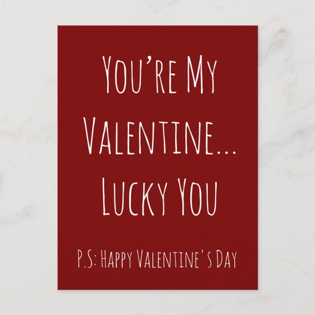 Cartão Postal Funny Sarcastic Valentine’s – Custom Text (Frente)