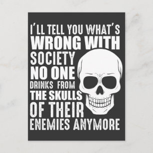 Cartão Postal Funny Sarcastic Wong Society Skull Enemy Sangue