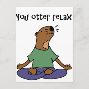 Cartão Postal Funny Sea Otter Yoga Trabalho de arte