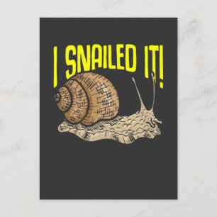 Cartão Postal Funny Snail Lover Gardener Slug Pun