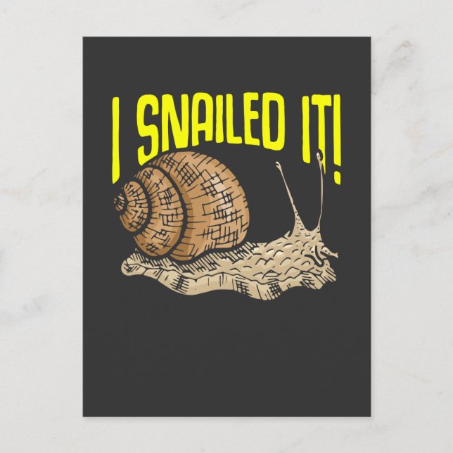 Cartão Postal Funny Snail Lover Gardener Slug Pun (Frente)