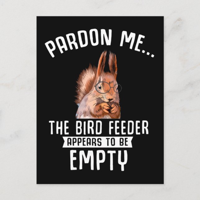 Cartão Postal Funny Squirrel Empty Bird Feeder Squirrels (Frente)