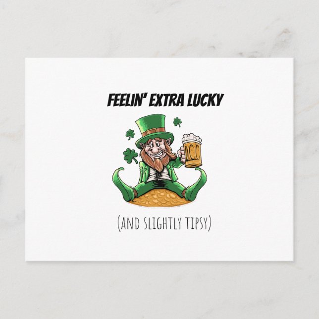 Cartão Postal Funny St. Patrick's Day (Frente)