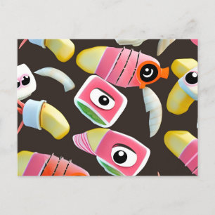 Cartão Postal Funny Sushi