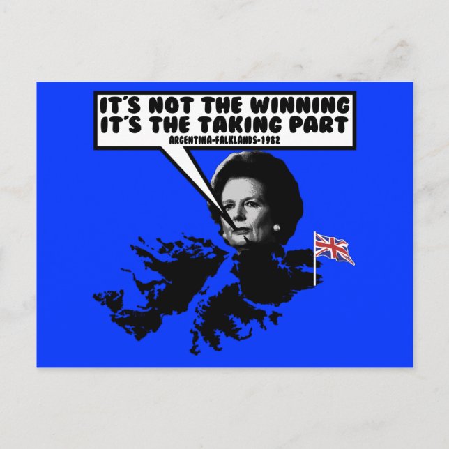 Cartão Postal Funny Thatcher Falklands (Frente)