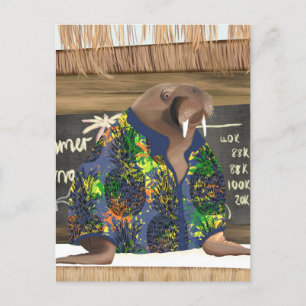 Cartão Postal Funny Tropical Hawaiai Walrus Marine Life