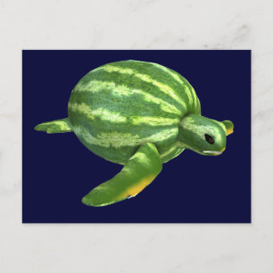 Cartão Postal Funny Watermelon Seaturtle