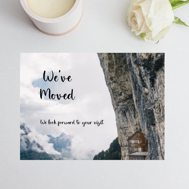 Cartão Postal Funny Weve Moveu Novo Cliff de Endereço (Criador carregado)