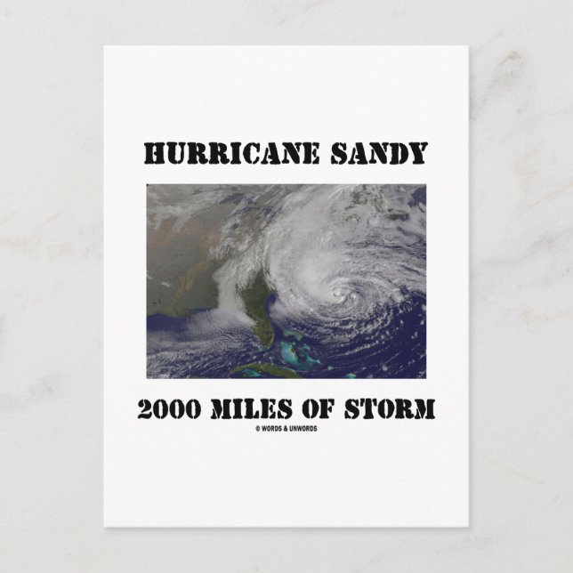 Cartão Postal Furacão Sandy 2000 Milhas De Tempestade (Frente)
