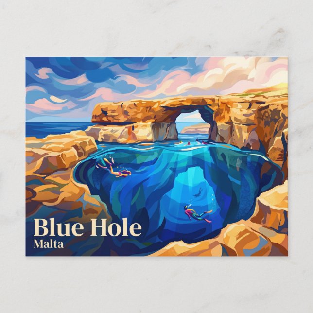 Cartão Postal Furo Azul Malta (Frente)