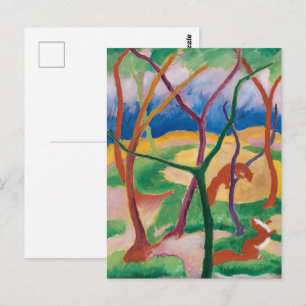 Cartão Postal Furões brincando de Franz Marc Arte expressionista