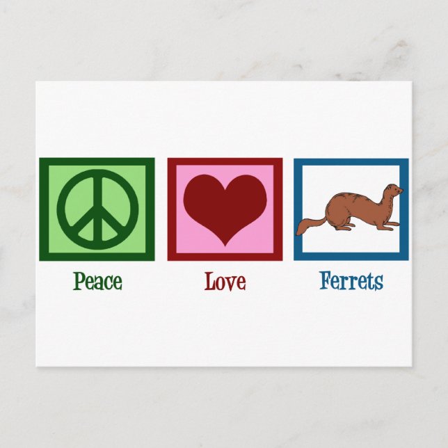 Cartão Postal Furões de Amor de Paz (Frente)