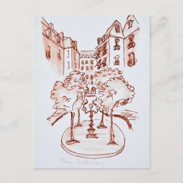 Cartão Postal Furstenberg, Igreja Santo-Germain-des-Pres, Paris (Frente)