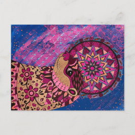 Cartão Postal Fushia Floral Otter