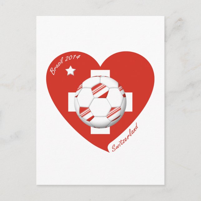 Cartão Postal Fútbol Suiza SWITZERLAND Soccer National Team 2014 (Frente)