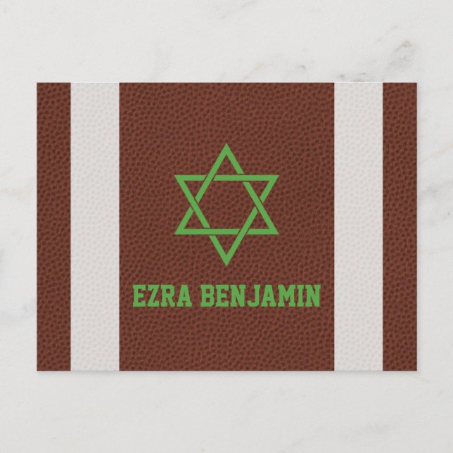 Cartão Postal Futebol Americano Bar Mitzvah Obrigado (Frente)