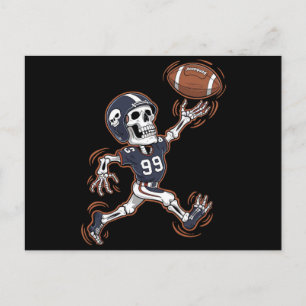 Cartão Postal Futebol americano Skeleton Halloween