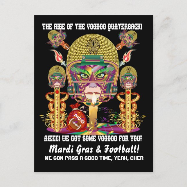 Cartão Postal Futebol de Mardi Gras (Frente)