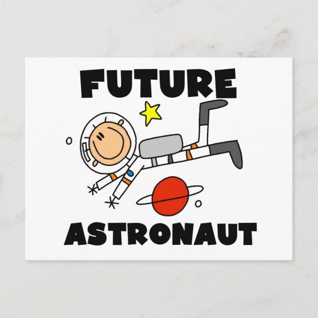 Cartão Postal Futuras t-shirts e presentes astronautas (Frente)