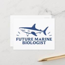 Cartão Postal Futuro amante do tubarão biólogo marinho