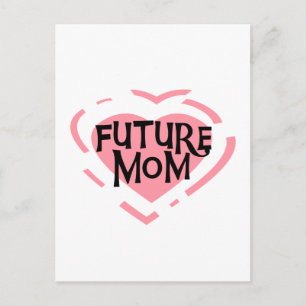 Cartão Postal Futuro Mãe, Camisetas de Coração Rosa e Presentes