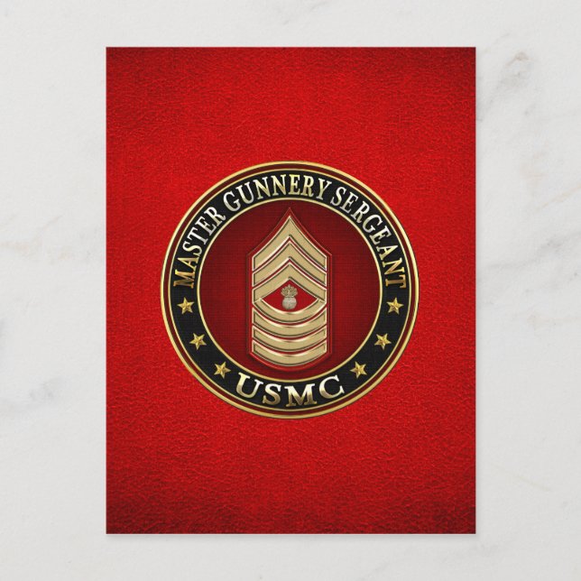 Cartão Postal Fuzileiros americanos: Sargento-mor (USMC MGySgt) (Frente)