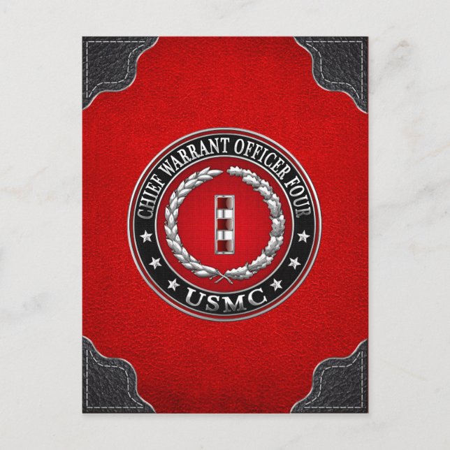 Cartão Postal Fuzileiros dos EUA: Chefe do Mandado Quatro (USMC  (Frente)