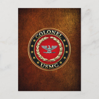 Cartão Postal Fuzileiros navais dos EUA: Coronel (coronel da USM
