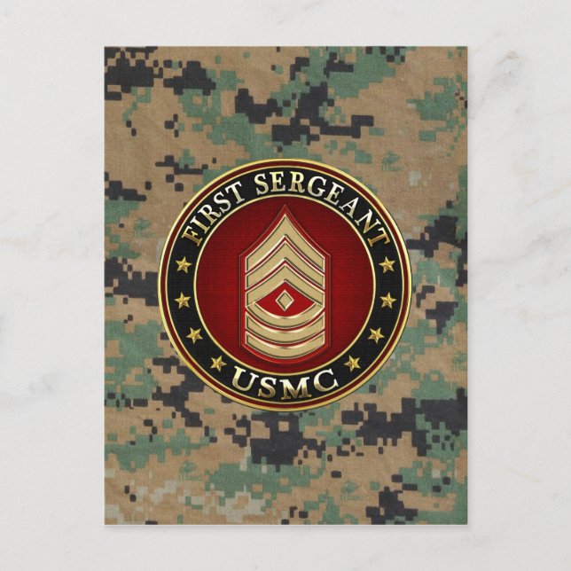Cartão Postal Fuzileiros Navais dos EUA: Primeiro-Sargento (USMC (Frente)
