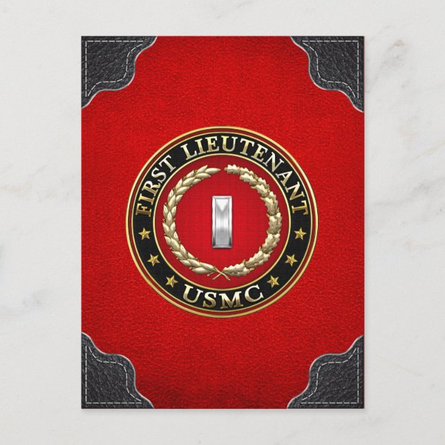 Cartão Postal Fuzileiros Navais dos EUA: Primeiro Tenente (USMC  (Frente)