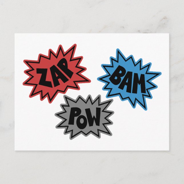 Cartão Postal FX de Som de BAM ZAP POW - Original (Frente)