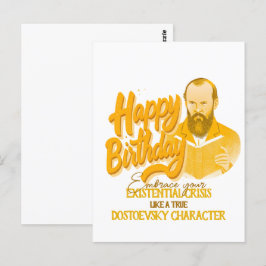 Cartão Postal Fyodor Dostoiévski - estilo geométrico elegante