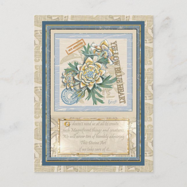 Cartão Postal G Criação de floração amarela (Frente)