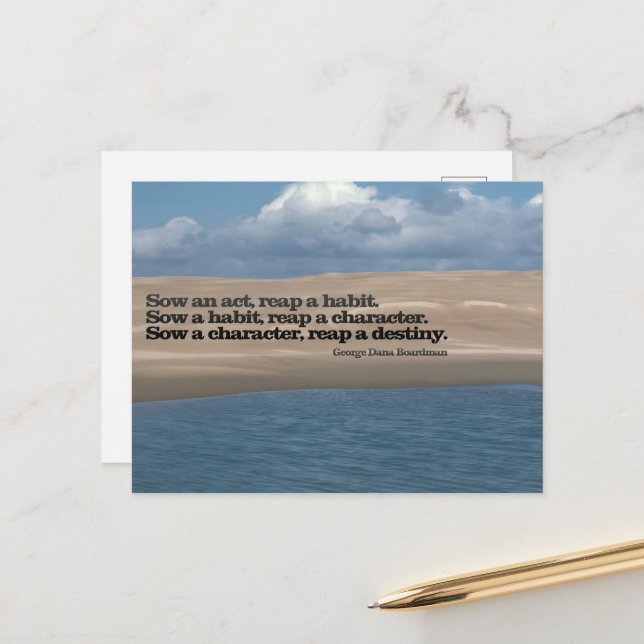 Cartão Postal G. D. Boardman, citação inspiracional: "Sow an act (Frente/Verso In Situ)